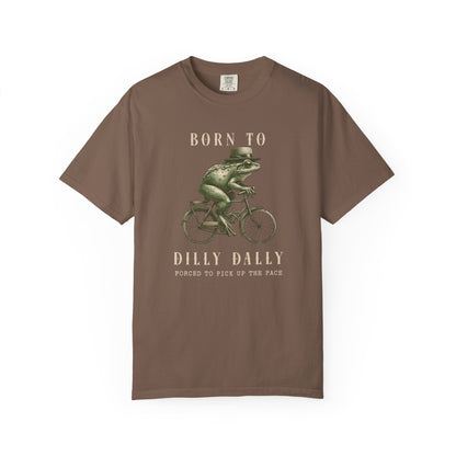 Dilly Dally Frog T-Shirt Retro Funny Froggy Meme Shirt Vintage Frog And Toad Aesthetic Frog Lover Gift For Her Birthday Viral Trendy Shirt T-Shirt Printify Espresso S