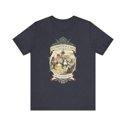 A Christmas Carol TShirt, Vintage Charles Dickens Victorian, Scrooge Fezziwig's Ball, Holiday Tradition X-Mas Movie T-shirt Bookish Christmas T-Shirt Printify Heather Navy XS 