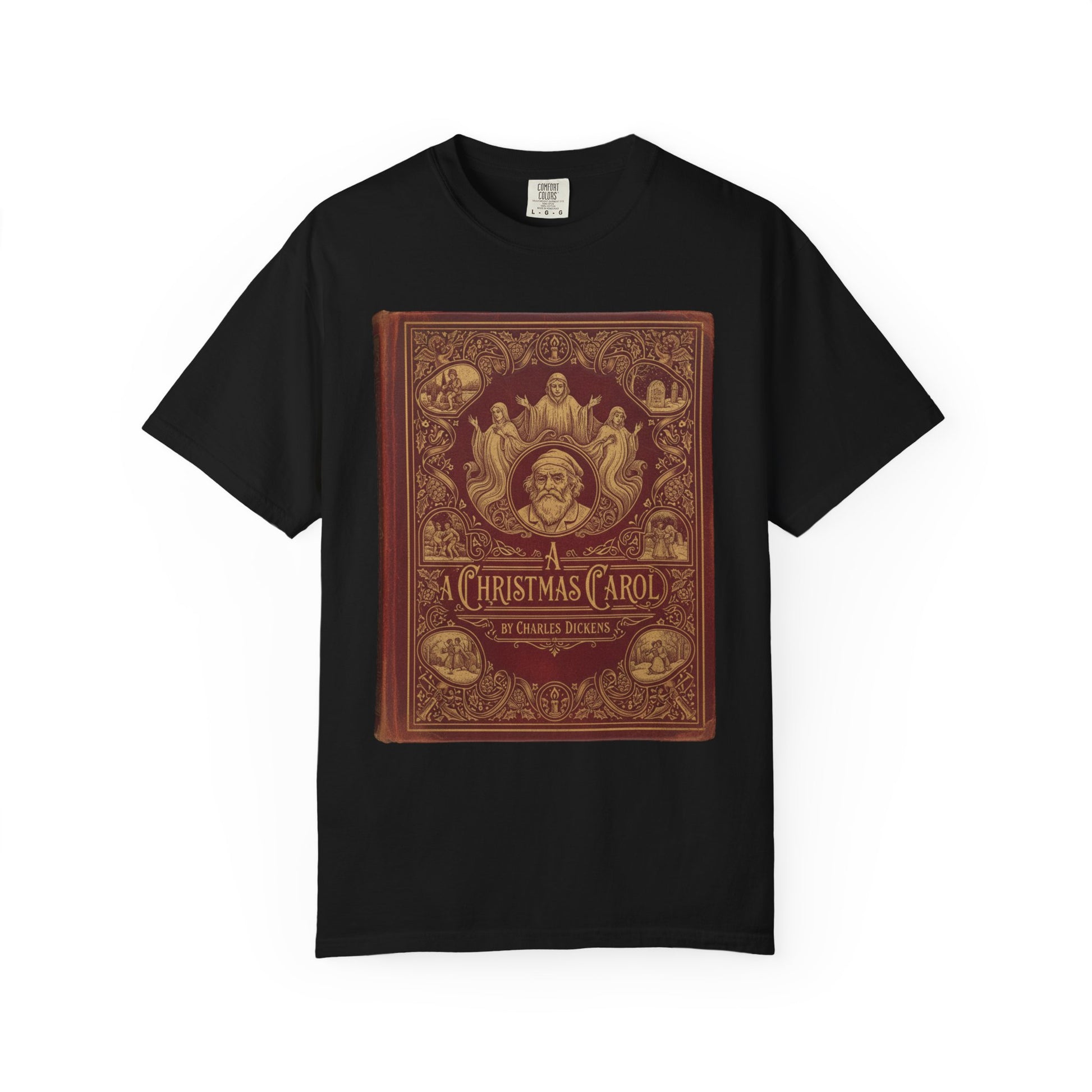 A Christmas Carol Shirt, Vintage Charles Dickens Victorian, Scrooge Fezziwig's Ball, Holiday Tradition X-Mas Movie Sweater Bookish Christmas T-Shirt Printify Black S