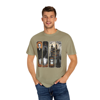 Edgar Allan Poe T-Shirt Gothic Graphic Tee The Raven Nevermore Quote Horror Literature Shirt Dark Academia Aesthetic Halloween Party Gift