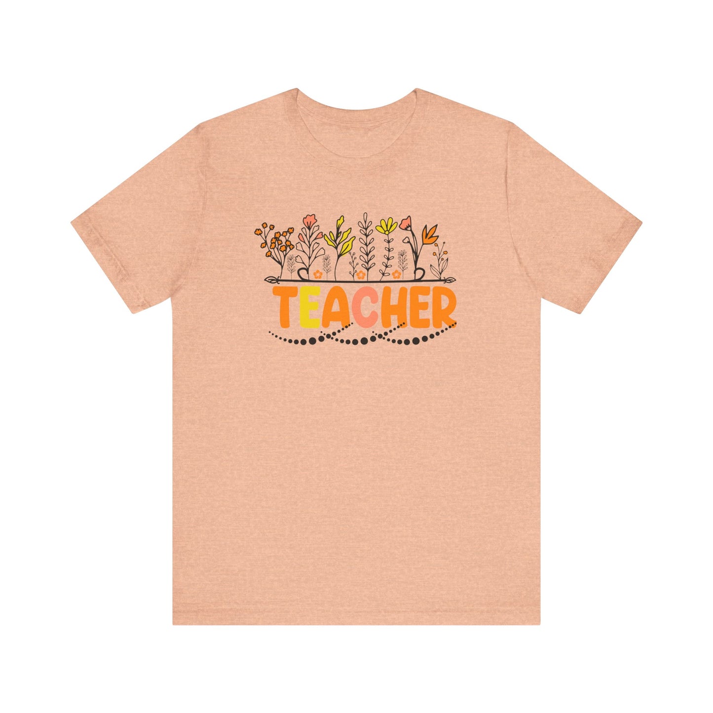 Cute Teacher TShirt Gift, Education Tee, Elementary School Teacher Appreciation, Funny Back To School Shirt, Teacher T-Shirt, Teacher Tee T-Shirt Printify Heather Peach XS 