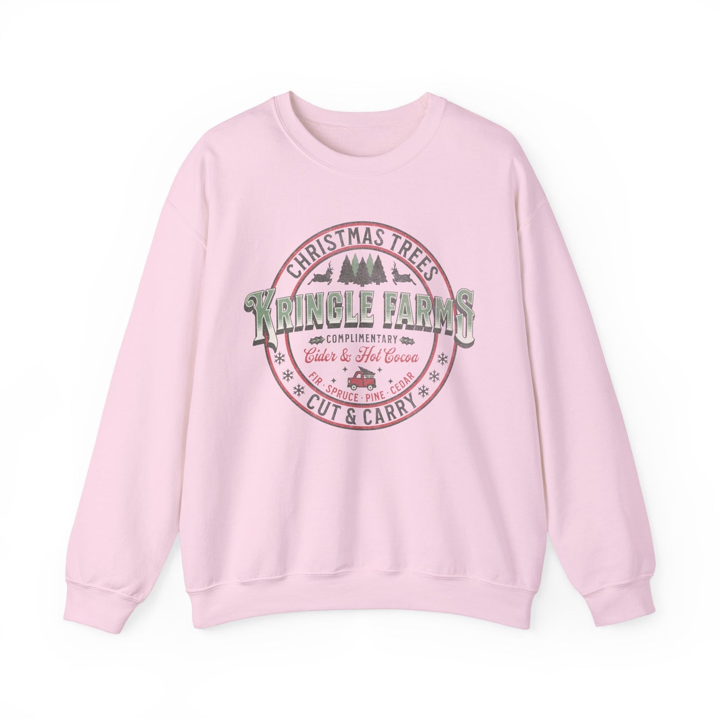 Christmas Tree Farm Shirt, Family Holiday Tradition Tree Cutting Shirt, Family Christmas Vacation Shirts, Christmas Tree Decorating Shirts Sweatshirt Printify S Light Pink 