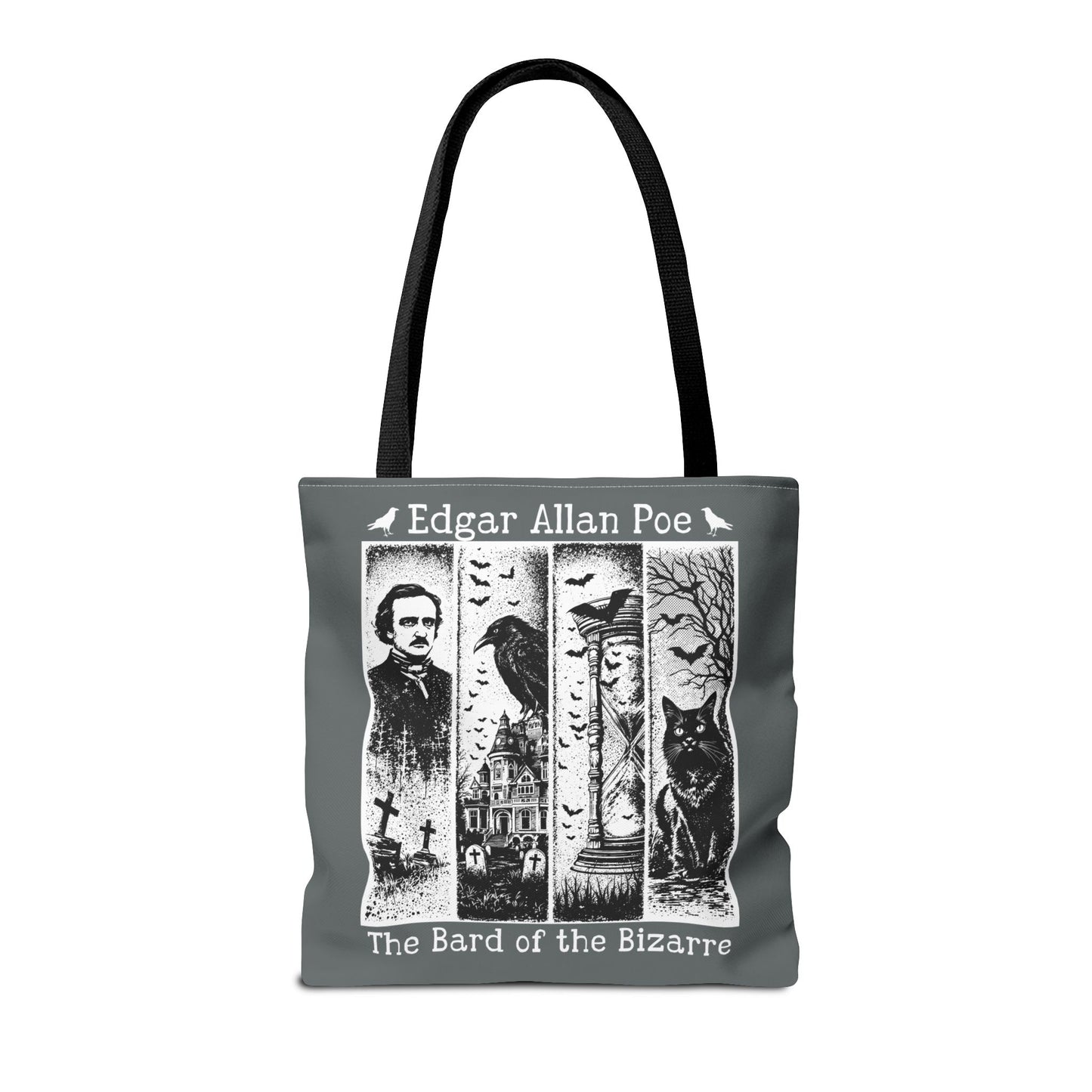 Edgar Allan Poe Tote Bag Gothic Literary Gift for Book Lover Dark Academia Macabre Accessory Halloween Tote Fall School Bag for Poetember Bags Printify