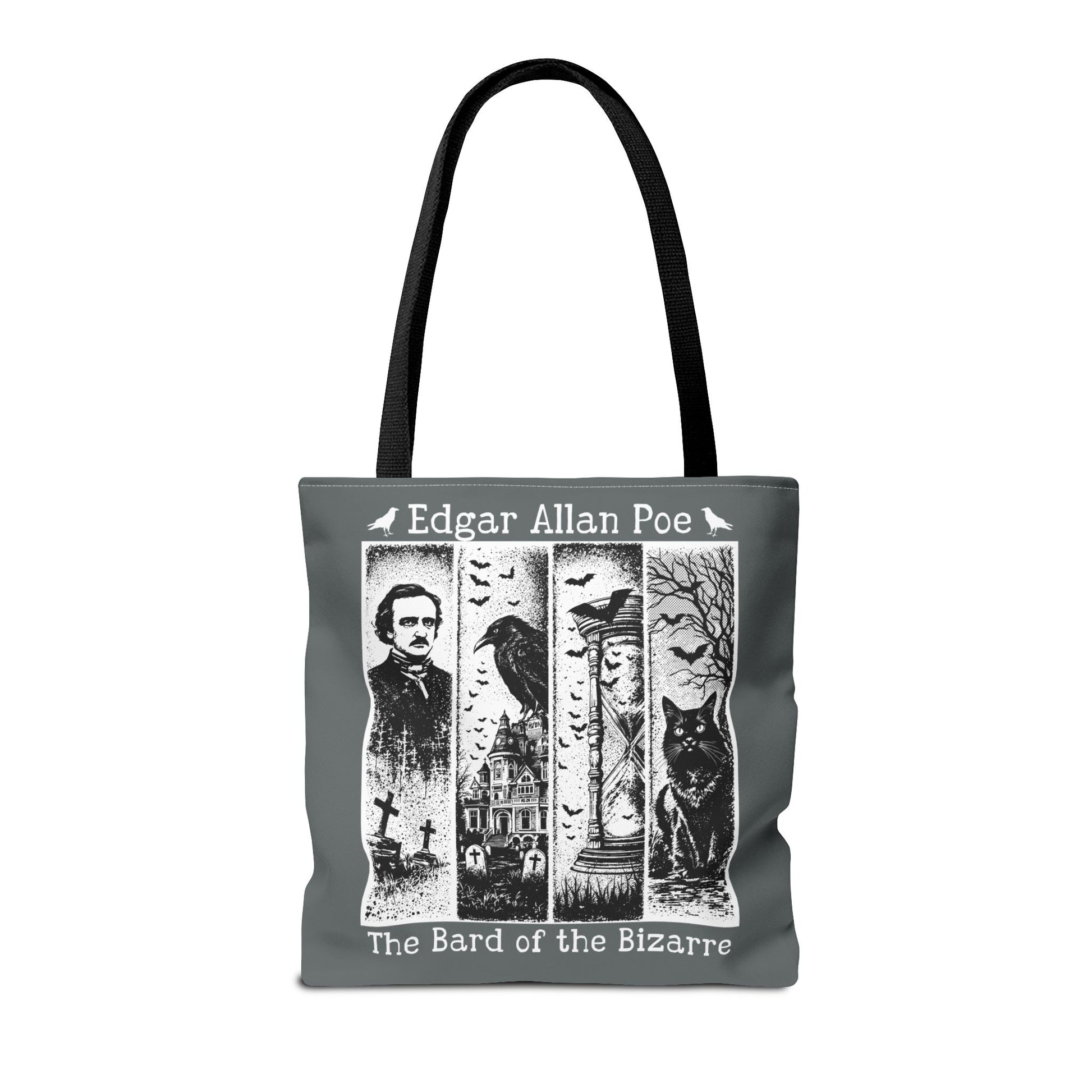 Edgar Allan Poe Tote Bag Gothic Literary Gift for Book Lover Dark Academia Macabre Accessory Halloween Tote Fall School Bag for Poetember Bags Printify