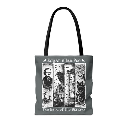 Edgar Allan Poe Tote Bag Gothic Literary Gift for Book Lover Dark Academia Macabre Accessory Halloween Tote Fall School Bag for Poetember Bags Printify