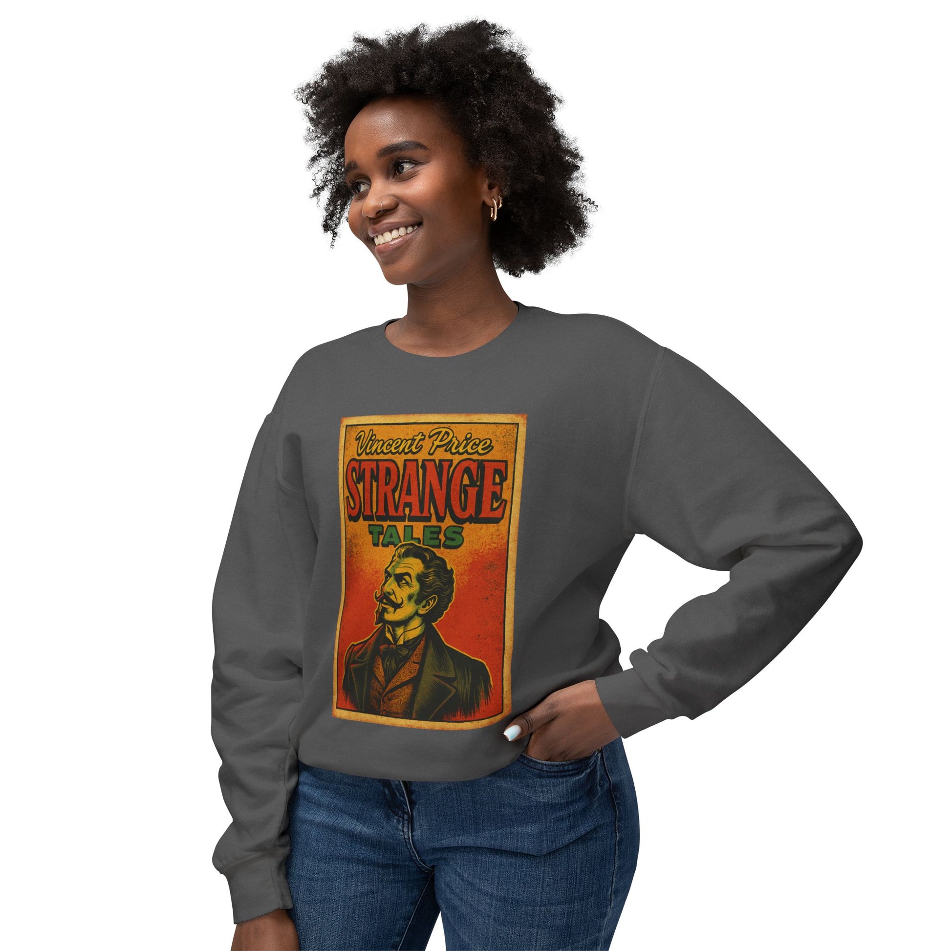 Vincent Price Vintage-Inspired Crewneck Sweatshirt - Perfect Gift for Book Lovers, Halloween, Casual Wear, Literary Enthusiasts, Cozy Layer Sweatshirt Printify