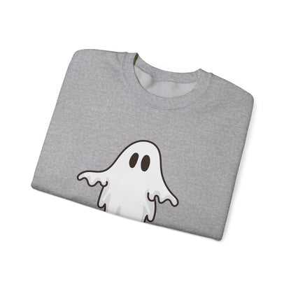 Halloween Ghost Sweatshirt, Cute Ghost Shirt, Spooky Season Sweater, Halloween Party, Autumn or Fall Style Top, Trick or Treating Style, Sweatshirt Printify   