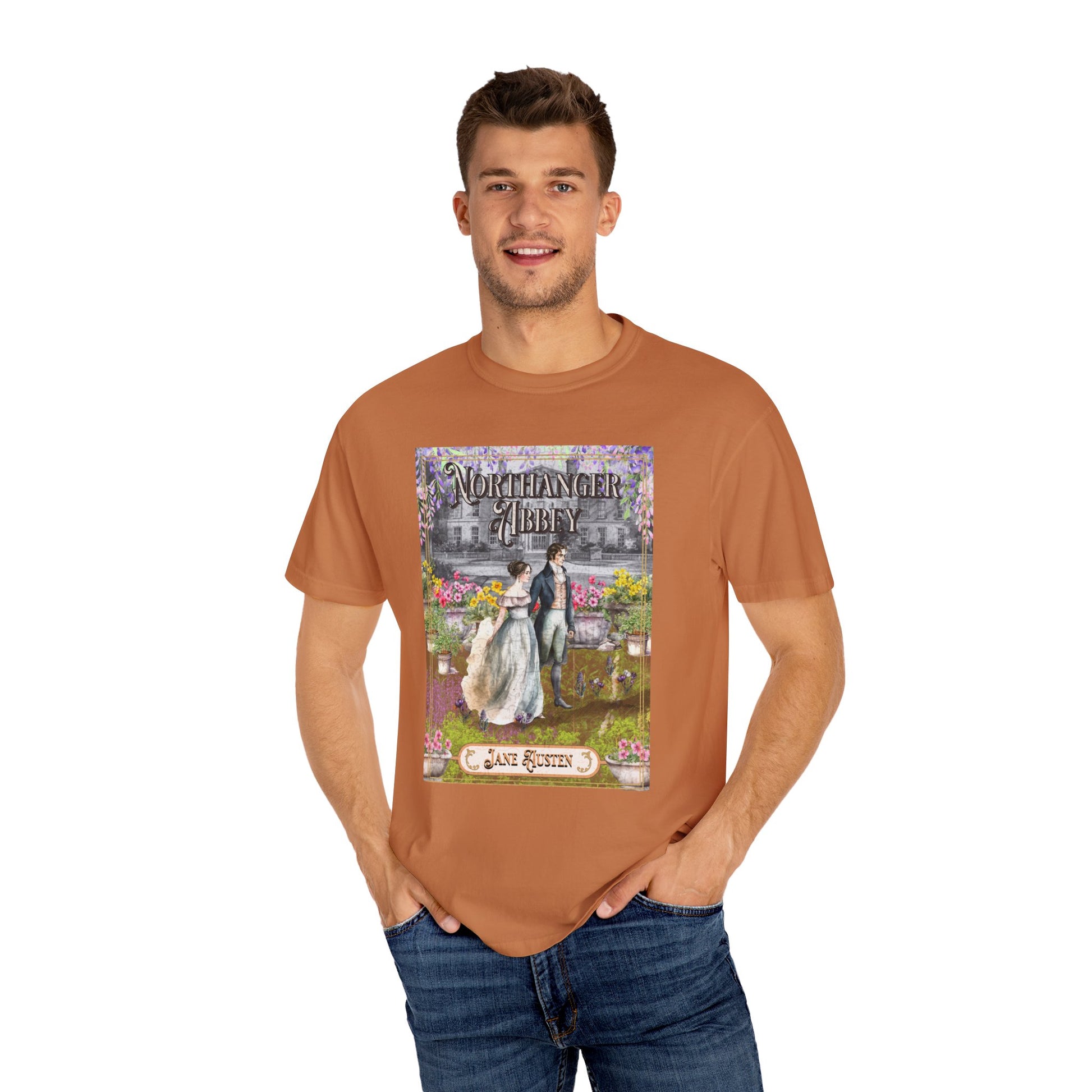 Jane Austen Comfort Colors TShirt, Northanger Abbey Historical Romance, Bookish Literary Jane Austen Fan Art Gift, Gift for Her Bookclub Tee T-Shirt Printify   