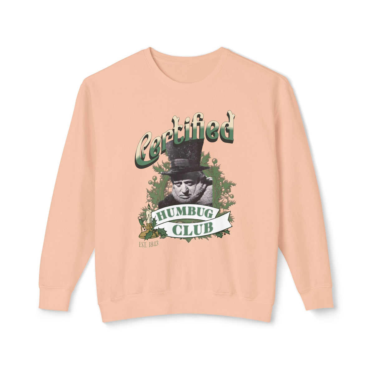 A Christmas Carol Sweatshirt Certified Humbug Club Crewneck, Funny Holiday Sweater, Unisex Gift, Casual Wear, Cozy Outfit, Christmas Jumper Sweatshirt Printify Peachy S