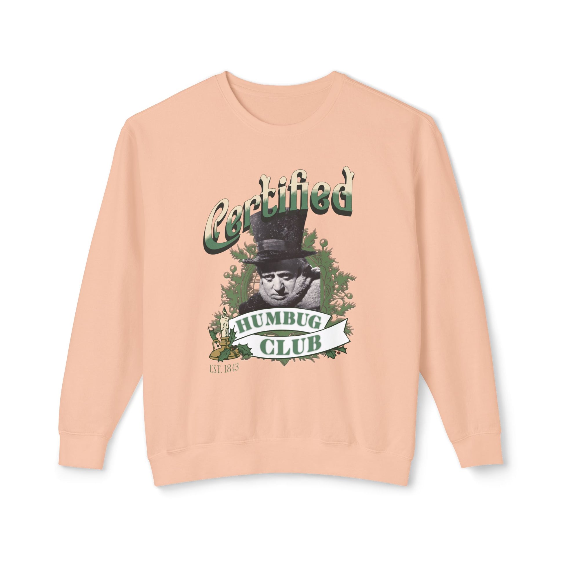 A Christmas Carol Sweatshirt Certified Humbug Club Crewneck, Funny Holiday Sweater, Unisex Gift, Casual Wear, Cozy Outfit, Christmas Jumper Sweatshirt Printify Peachy S