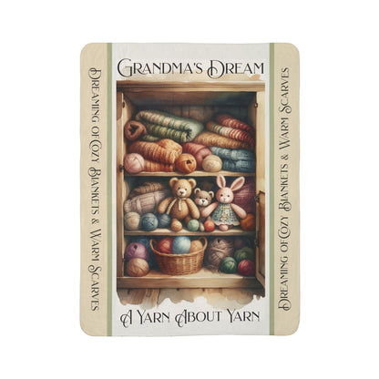 Grandma's Dream Sherpa Home Decor Printify 60" × 80" Beige 