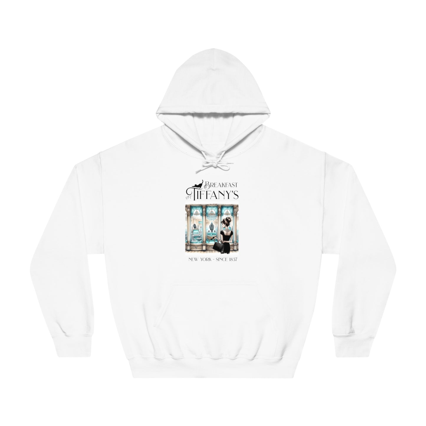 Breakfast at Tiffany's Sweatshirt, Cozy Unisex Hoodie, Vintage Movie Style, Casual Fashion, Perfect Gift for Fans, Classic Film Apparel, Hoodie Printify White S 