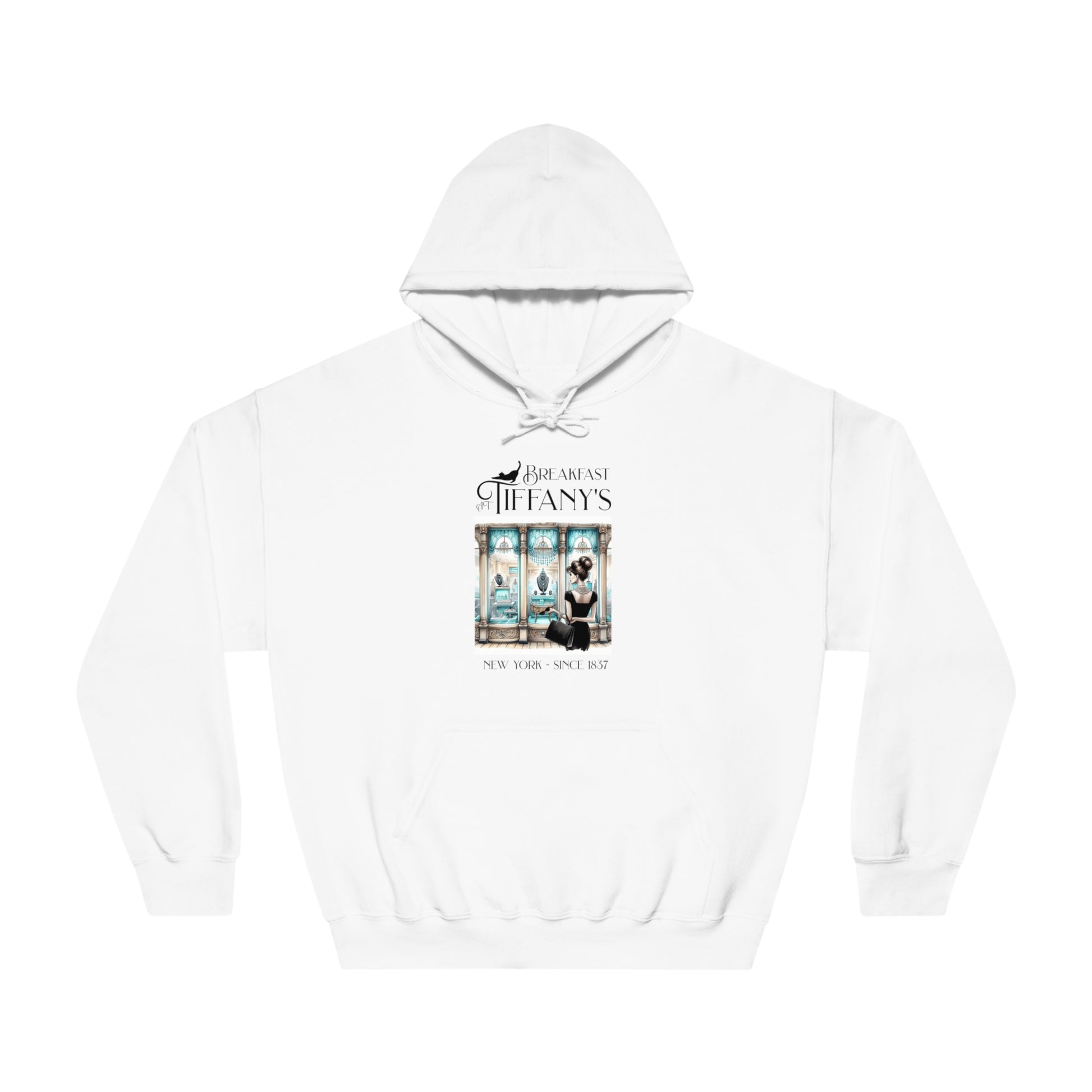 Breakfast at Tiffany's Sweatshirt, Cozy Unisex Hoodie, Vintage Movie Style, Casual Fashion, Perfect Gift for Fans, Classic Film Apparel, Hoodie Printify White S 