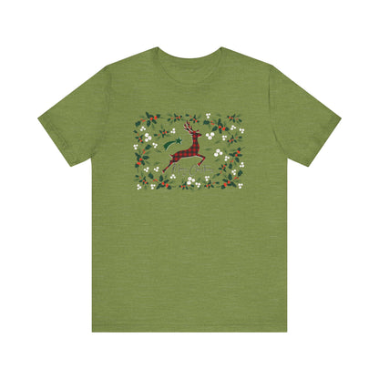 Merry Christmas Plaid Reindeer Shirt, Country Reindeer Shirt, Christmas Family Shirt, Christmas Shirt, Merry Christmas Shirt, Christmas Gift T-Shirt Printify Heather Green XS 