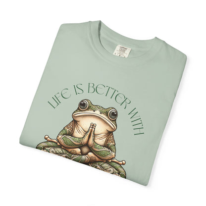 Green Yoga Frog Life Is Better With Yoga Unisex T-Shirt, Casual Wear, Highlander Fan Gift,