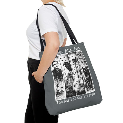 Edgar Allan Poe Tote Bag Gothic Literary Gift for Book Lover Dark Academia Macabre Accessory Halloween Tote Fall School Bag for Poetember Bags Printify