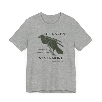 Halloween Vintage The Raven TShirt, Spooky Season Tee, Trick or Treating Shirt, Halloween Party T-Shirt, Edgar Allen Poe, Nevermore, Gothic T-Shirt Printify   