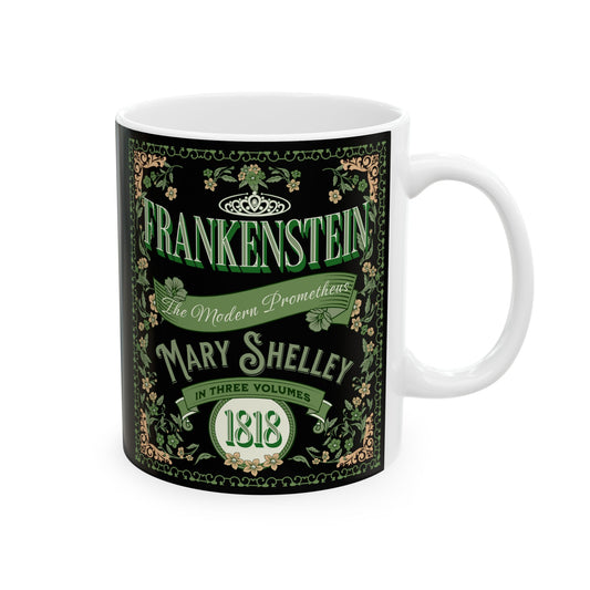 Frankenstein Coffee Mug Mary Shelley Vintage Style Gift For Bookclub Gothic Dark Academia Gift Classic Horror Movie Halloween Party Gift Mug Printify   