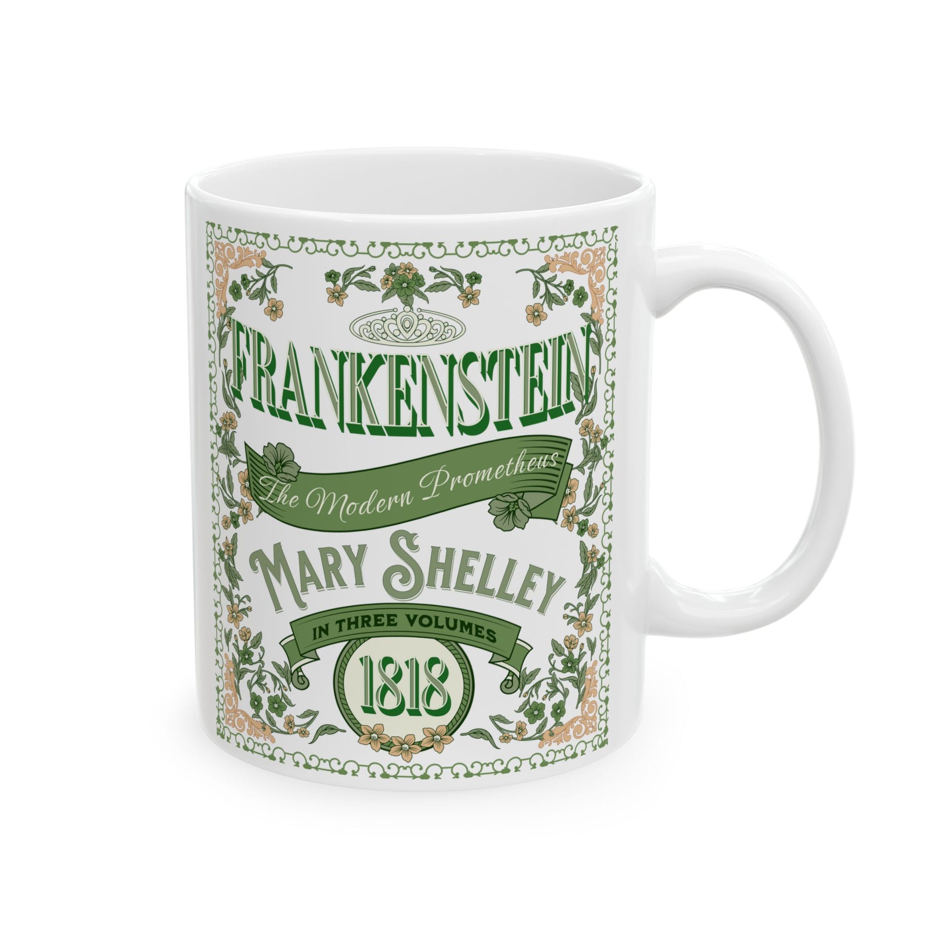 Frankenstein Coffee Mug Mary Shelley Vintage Style Gift For Bookclub Gothic Dark Academia Gift Classic Horror Movie Halloween Party Gift Mug Printify   
