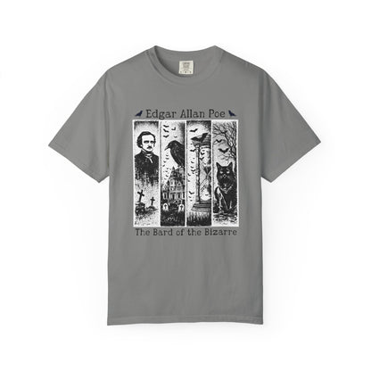 Edgar Allan Poe T-Shirt Gothic Graphic Tee The Raven Nevermore Quote Horror Literature Shirt Dark Academia Aesthetic Halloween Party Gift T-Shirt Printify Granite S