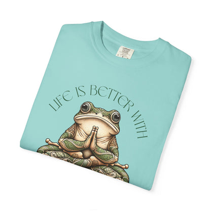Green Yoga Frog Life Is Better With Yoga Unisex T-Shirt, Casual Wear, Highlander Fan Gift,