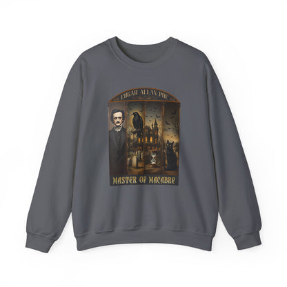 Edgar Allan Poe Sweatshirt The Raven Nevermore Gothic Horror Sweater Dark Academia Macabre Halloween Gift for Book Lovers Birthday Christmas Sweatshirt Printify Charcoal S