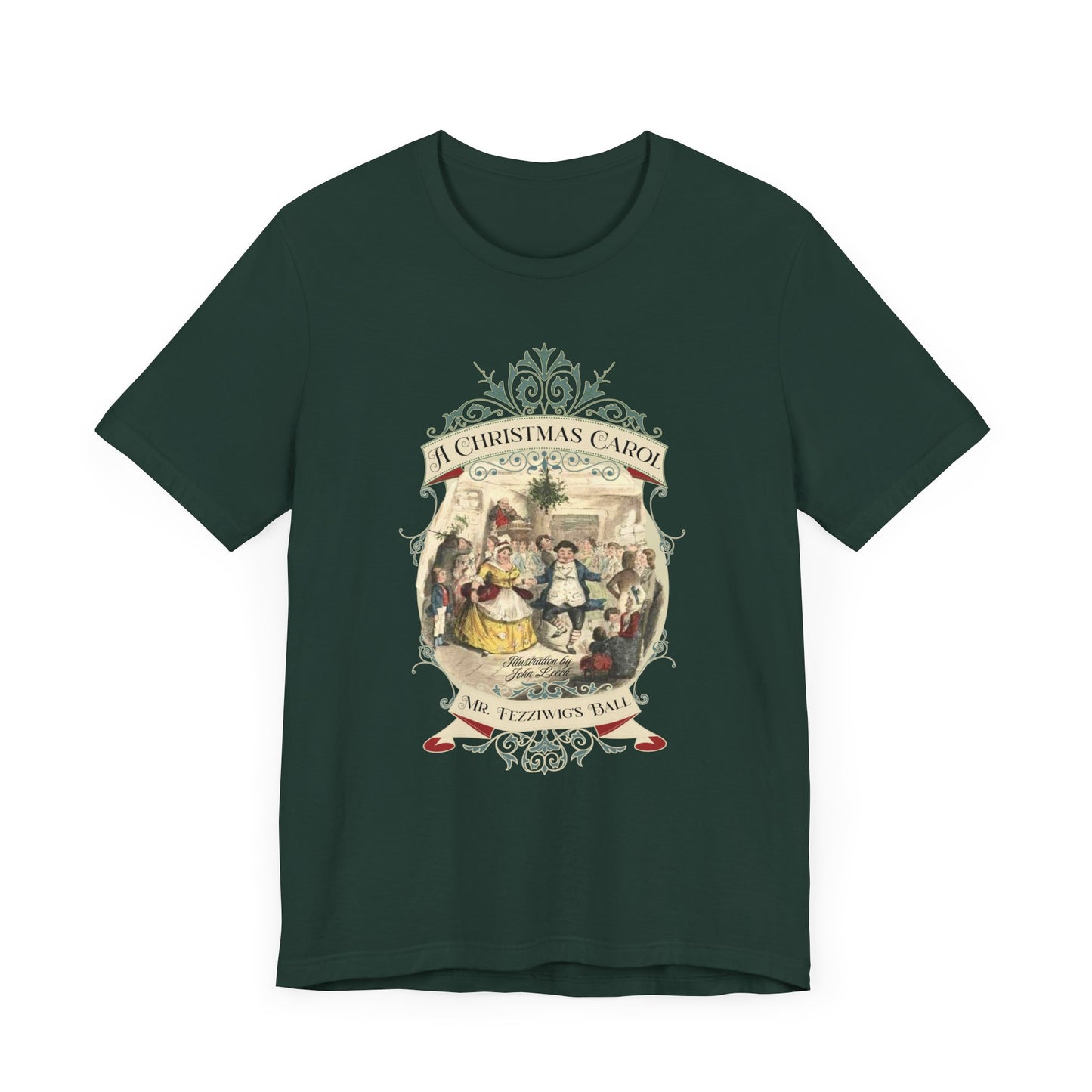 A Christmas Carol TShirt, Vintage Charles Dickens Victorian, Scrooge Fezziwig's Ball, Holiday Tradition X-Mas Movie T-shirt Bookish Christmas T-Shirt Printify   