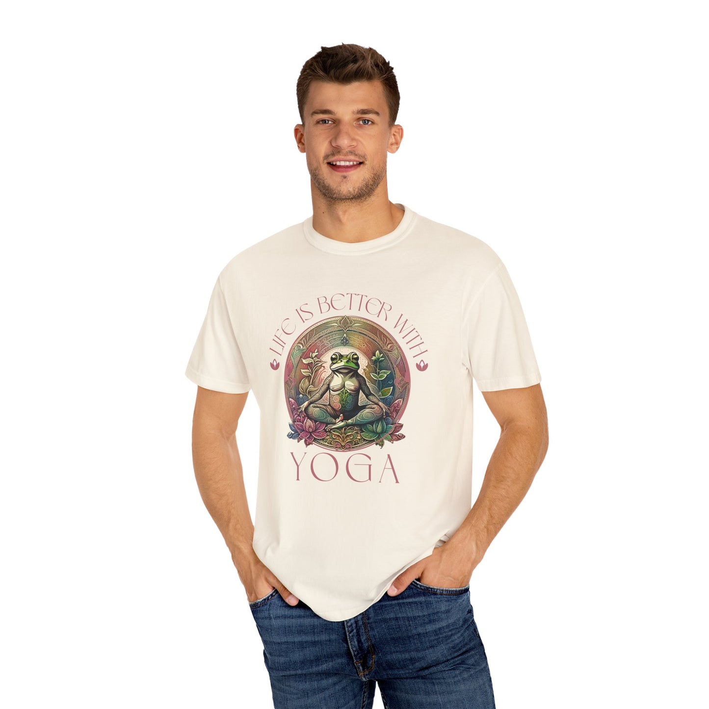 Yoga Frog Life Is Better With Yoga Unisex T-Shirt, Casual Wear, Highlander Fan Gift, T-Shirt Printify
