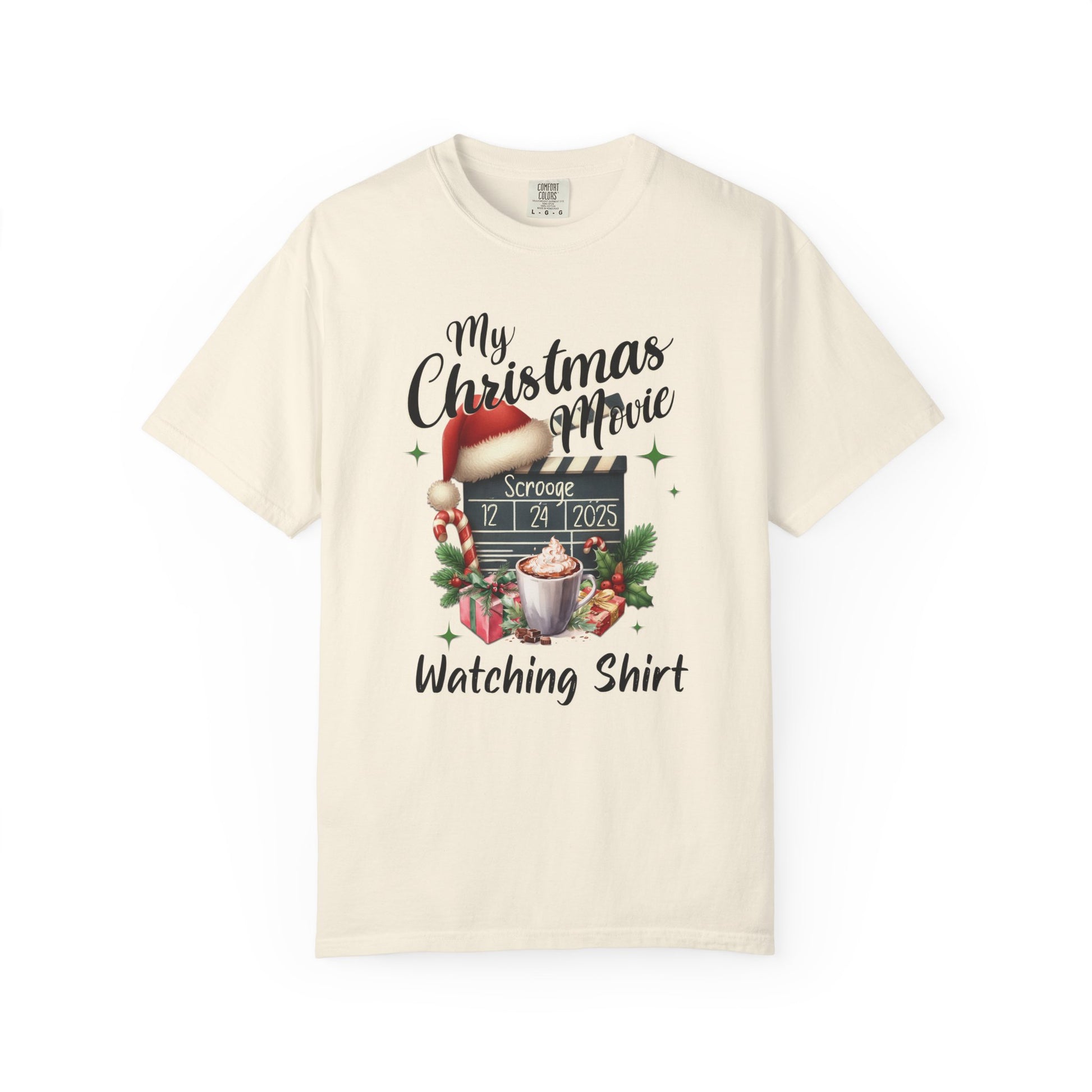 Custom Christmas Movie Watching Shirt, Holiday Movie Sweatshirt, Funny Gift For Her, Festive Shirts, Family Group Shirts, Xmas Keepsake Gift T-Shirt Printify Ivory S