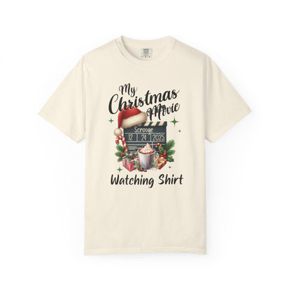 Custom Christmas Movie Watching Shirt, Holiday Movie Sweatshirt, Funny Gift For Her, Festive Shirts, Family Group Shirts, Xmas Keepsake Gift T-Shirt Printify Ivory S