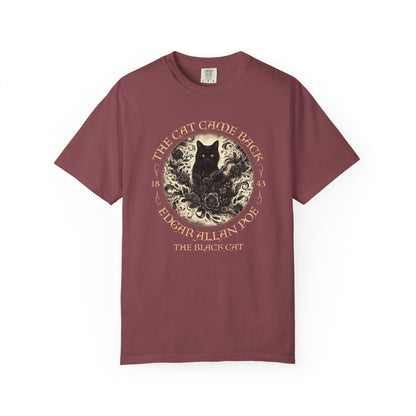 Gothic Cat TShirt Edgar Allan Poe The Black Cat Dark Academia Cottagecore Aesthetic Book Lover Gift Haunting Apparel Halloween Fall Tee T-Shirt Printify