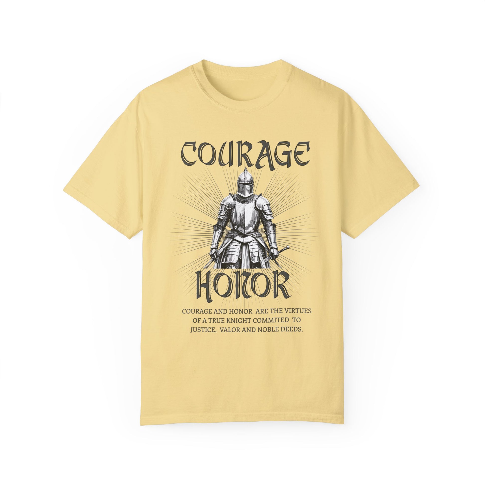 Medieval Knight Courage and Honor T-shirt Renfaire Renaissance Fair Comfortable Festival Tee Perfect Gift for History Lovers Ren-faire Gift T-Shirt Printify Butter S