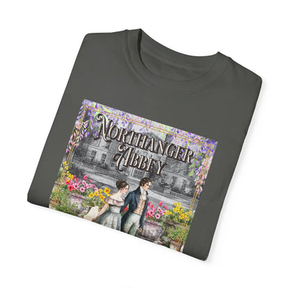 Jane Austen Comfort Colors TShirt, Northanger Abbey Historical Romance, Bookish Literary Jane Austen Fan Art Gift, Gift for Her Bookclub Tee T-Shirt Printify   