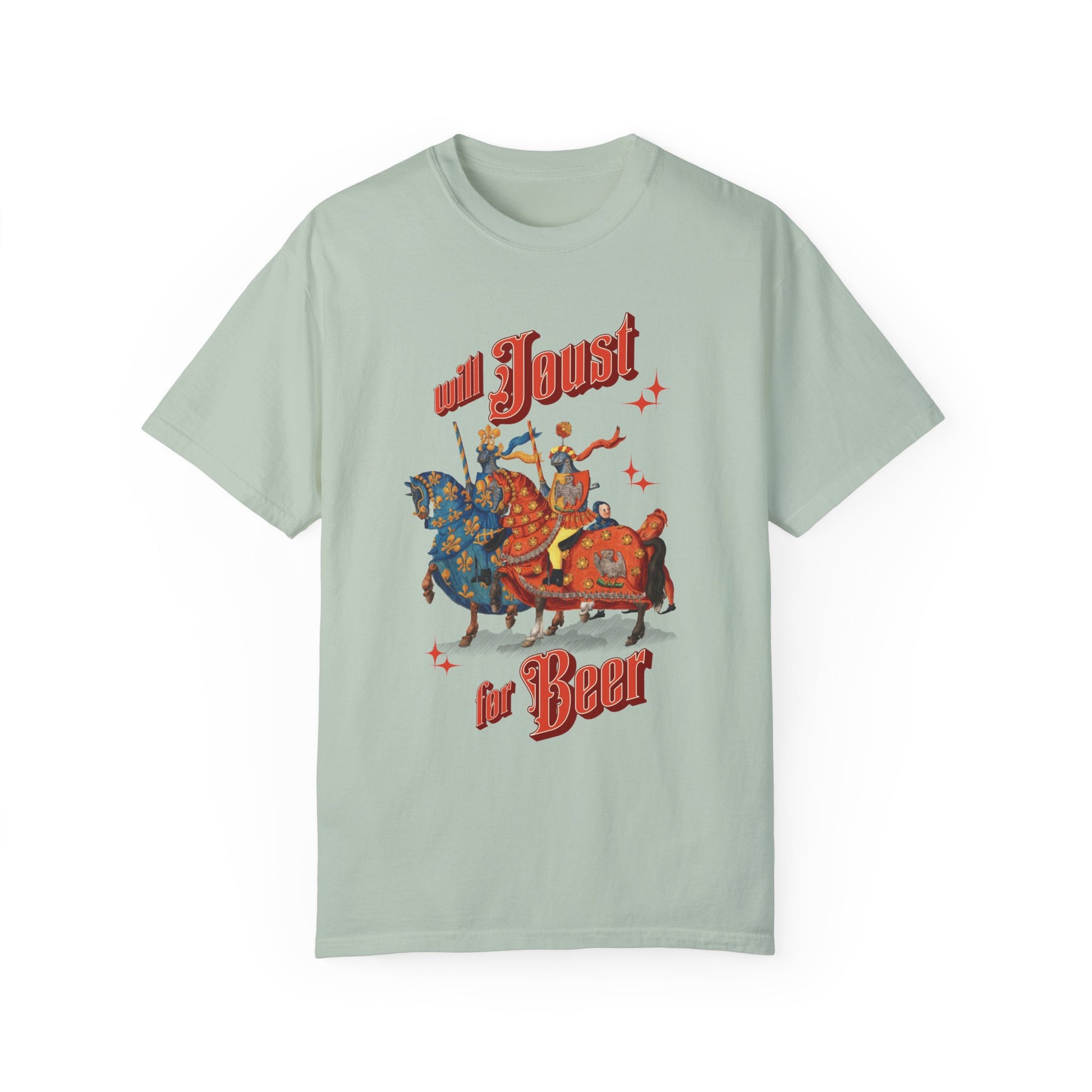 Will Joust for Beer Renfair T-Shirt, Funny Medieval Renaissance Faire Tee. Beer Lover Gift, Festival Attire, Medieval Theme Ren-Fair Costume T-Shirt Printify Bay S