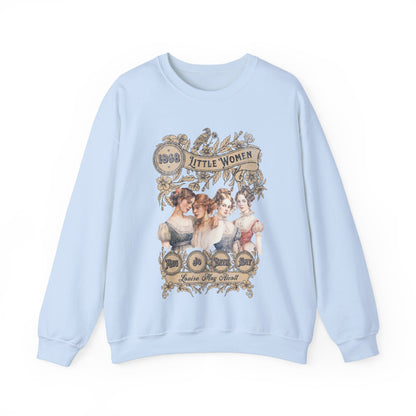 Little Women Sweatshirt, Louisa May Alcott Historical Romance Sweater, Bookish Literary Fan Art Gift, Gift for Her, Bookclub Crewneck Shirt Sweatshirt Printify S Light Blue 