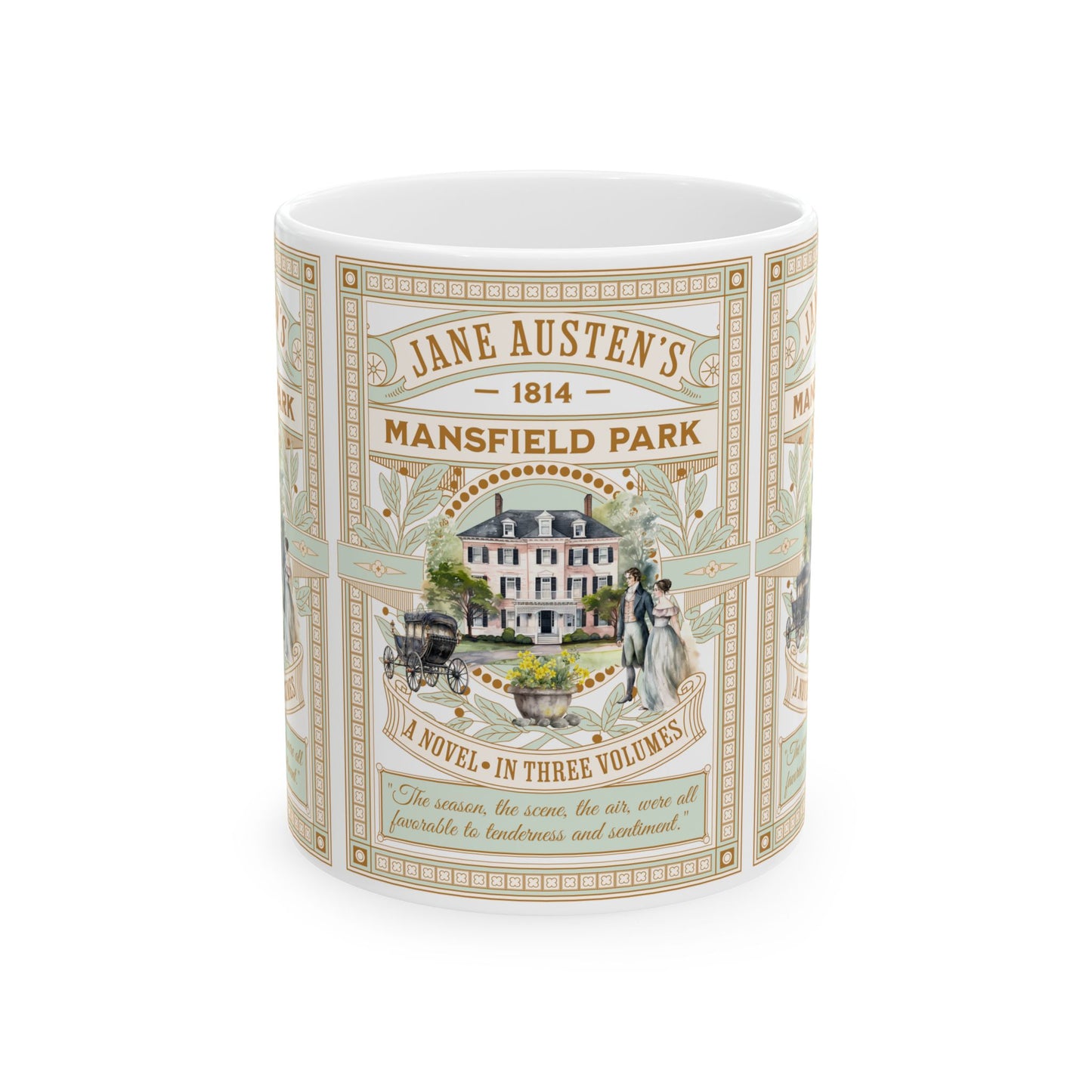 Jane Austen Coffee Mug Mansfield Park Historical Romance Reader Gift Bookish Literary Light Academia Gift for Her Bookclub Gift For Her BFF Mug Printify 11oz  