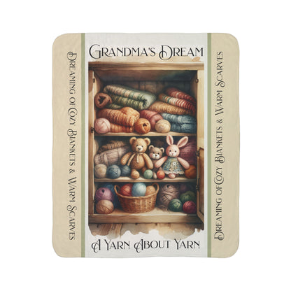 Grandma's Dream Sherpa Home Decor Printify 50" × 60" Beige 