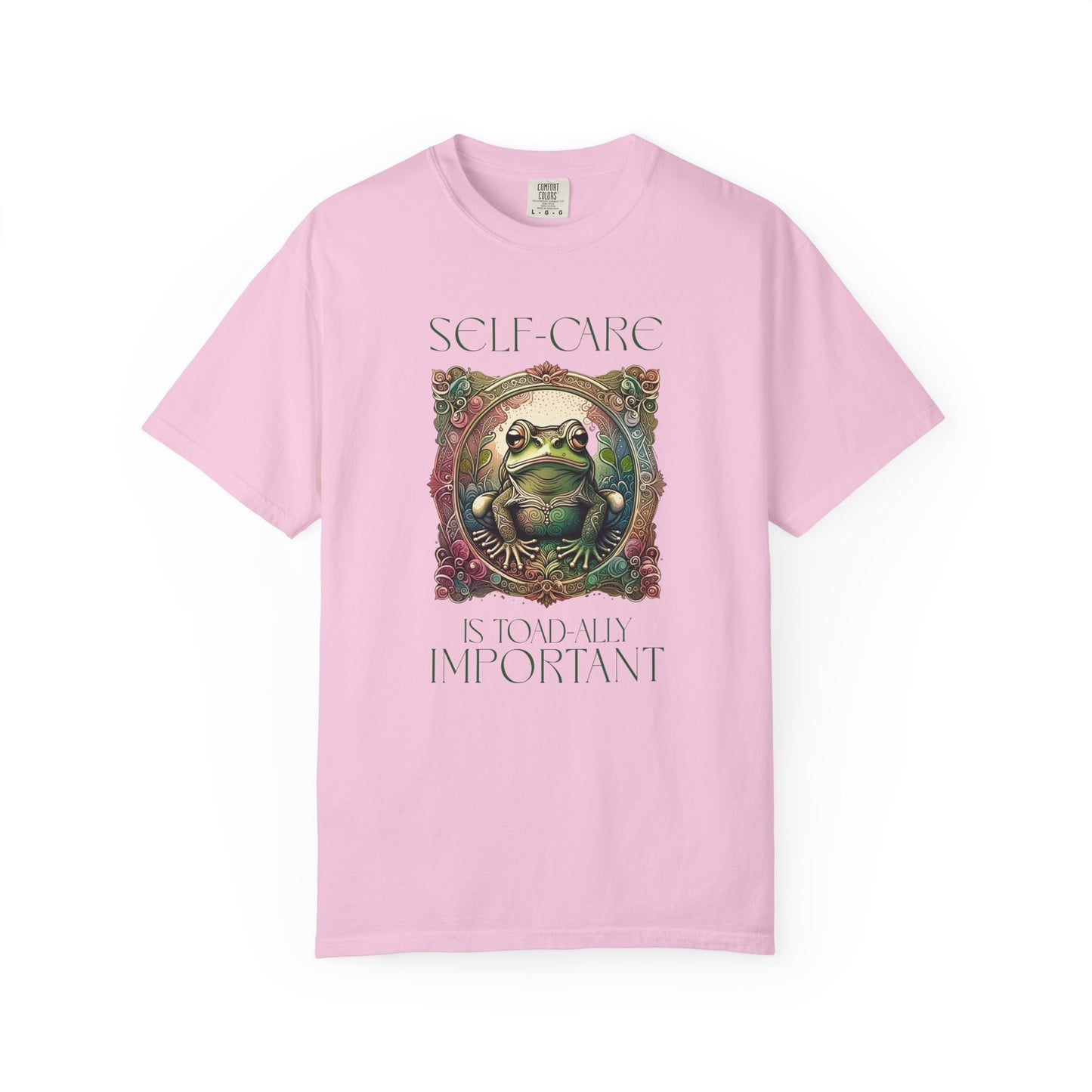 Green Yoga Frog Self-Care Is Toad-ally Important Unisex T-Shirt, Casual Wear, Highlander Fan Gift, T-Shirt Printify Blossom S