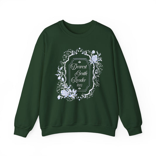 Dearest Gentle Reader Sweatshirt Regency England Ton Society Papers Gift For Historical Romance Fan Drama Romance Reader Gift Bookclub Gift Sweatshirt Printify S Forest Green 