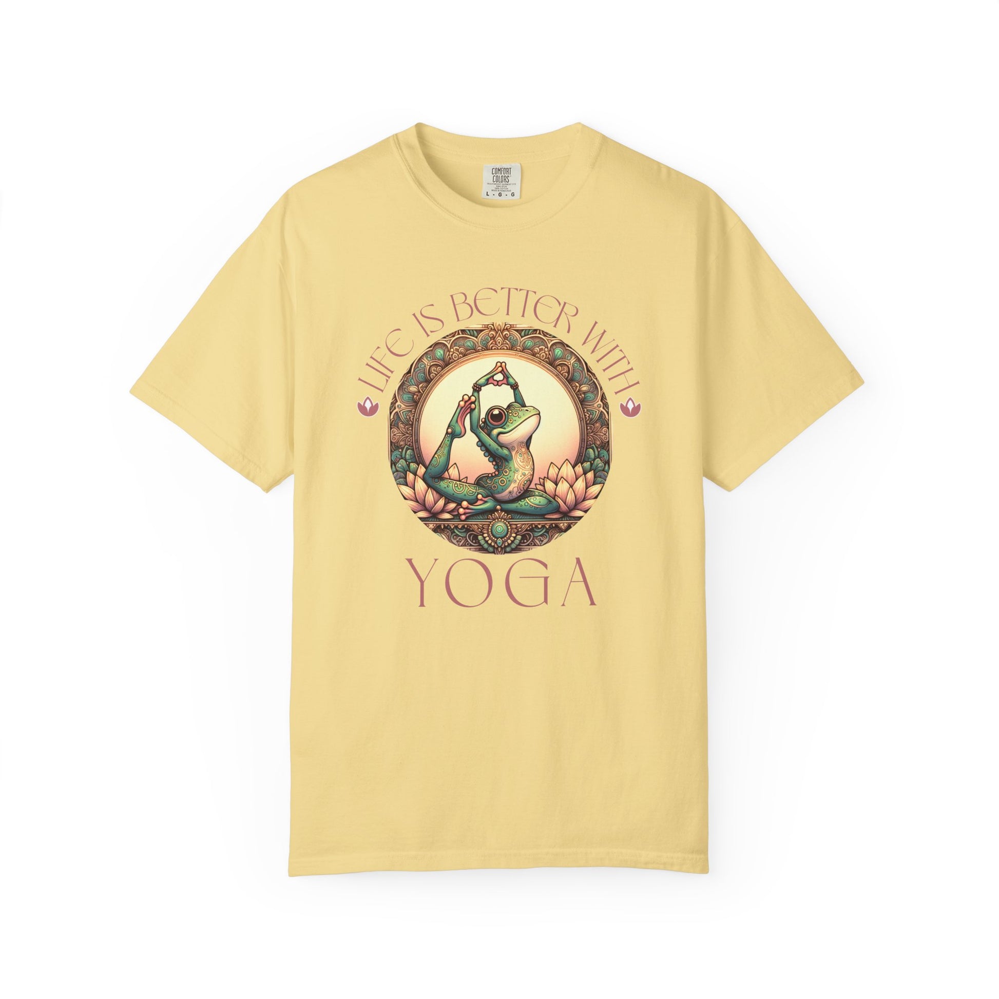 Yoga Frog Life Is Better With Yoga Unisex T-Shirt, Casual Wear, Highlander Fan Gift, T-Shirt Printify Butter S