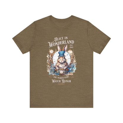 3001 Unisex Jersey Short Sleeve Tee Alice in Wonderland T-Shirt Printify Heather Olive S 