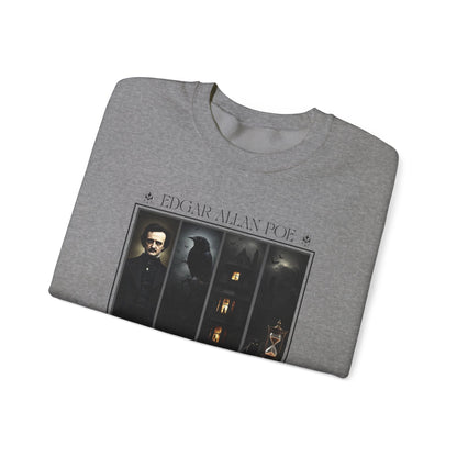 Edgar Allan Poe Sweatshirt The Raven Nevermore Gothic Horror Sweater Dark Academia Macabre Halloween Gift for Book Lovers Birthday Christmas