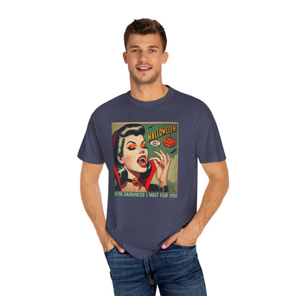 Vampire Retro Comic TShirt Dark Romance Gift Vampire Lovers Shirt Halloween Party Gift For Her Paranormal Vintage Comic Book Reader Goth Tee T-Shirt Printify   