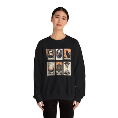 Edgar Allan Poe Sweatshirt The Raven Nevermore Gothic Horror Sweater Dark Academia Macabre Halloween Gift for Book Lovers Birthday Christmas Sweatshirt Printify