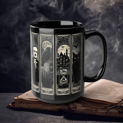 Edgar Allan Poe Mug Gothic Literary Gift For Book Lover Dark Academia Macabre Fall Coffee Cup Halloween Poetember Party Gift For Bookclub Mug Printify 15oz