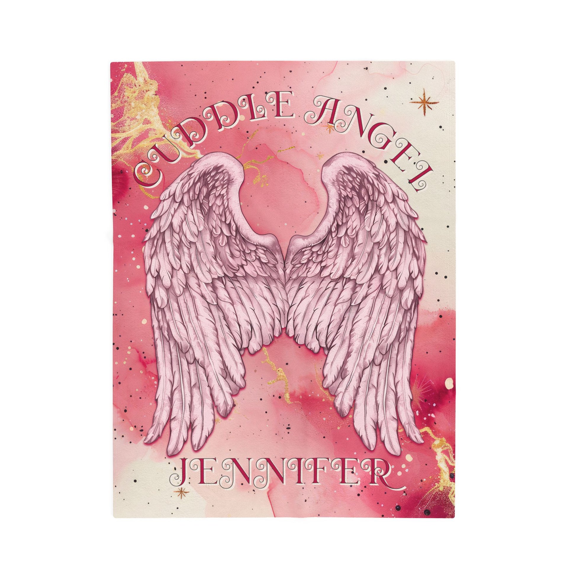 Custom Angel Wings Cuddle Plush Blanket Cozy Throw for Spiritual Gift for Birthday Christmas Gift for Mom or Best Girl Friends Angelic Love All Over Prints Printify 30" × 40"