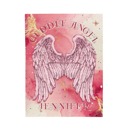 Custom Angel Wings Cuddle Plush Blanket Cozy Throw for Spiritual Gift for Birthday Christmas Gift for Mom or Best Girl Friends Angelic Love All Over Prints Printify 30" × 40"