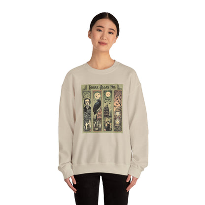 Edgar Allan Poe Sweatshirt The Raven Nevermore Gothic Horror Sweater Dark Academia Macabre Halloween Gift for Book Lovers Birthday Christmas Sweatshirt Printify