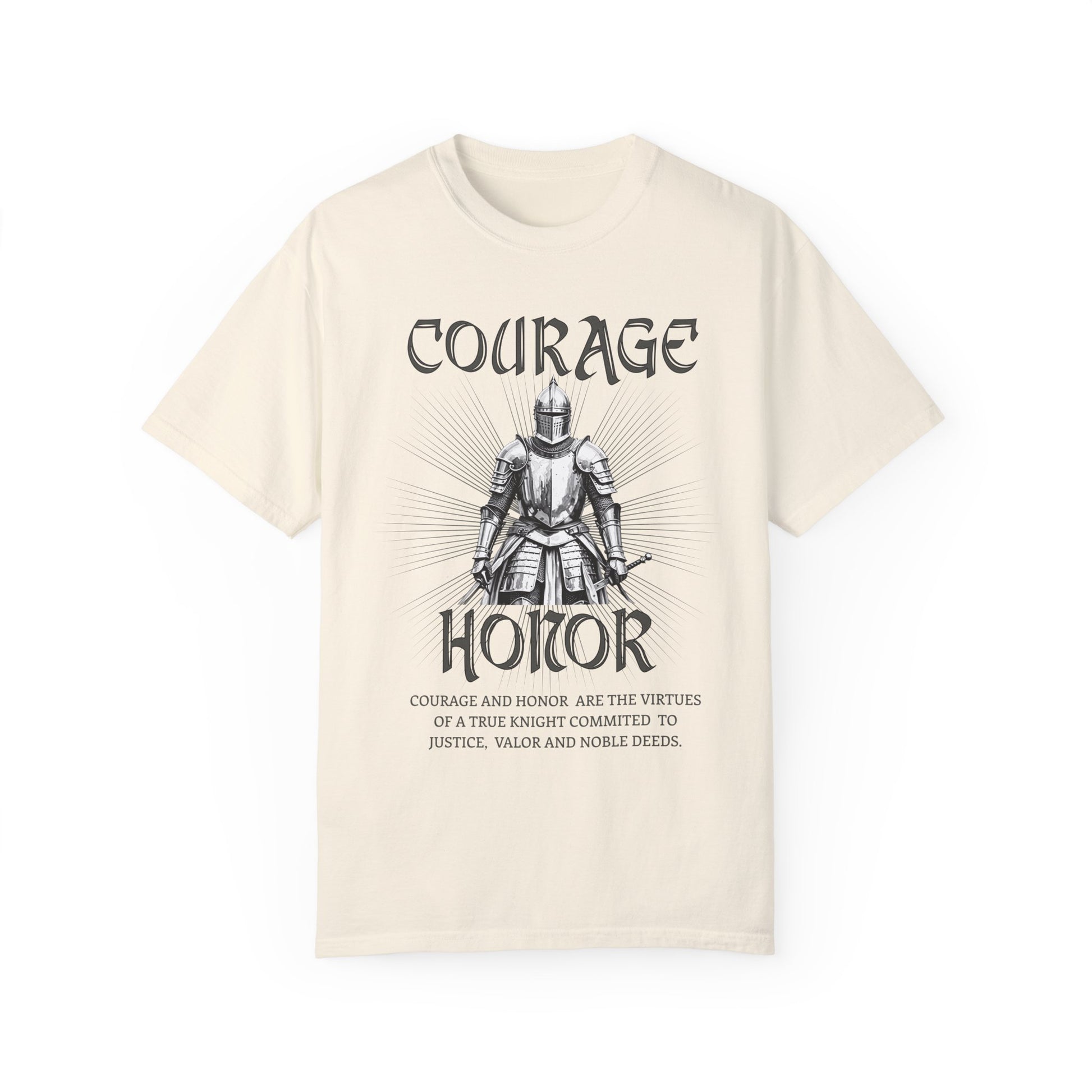 Medieval Knight Courage and Honor T-shirt Renfaire Renaissance Fair Comfortable Festival Tee Perfect Gift for History Lovers Ren-faire Gift T-Shirt Printify Ivory S