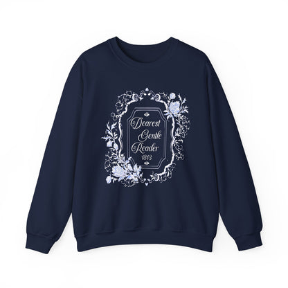 Dearest Gentle Reader Sweatshirt Regency England Ton Society Papers Gift For Historical Romance Fan Drama Romance Reader Gift Bookclub Gift Sweatshirt Printify S Navy 